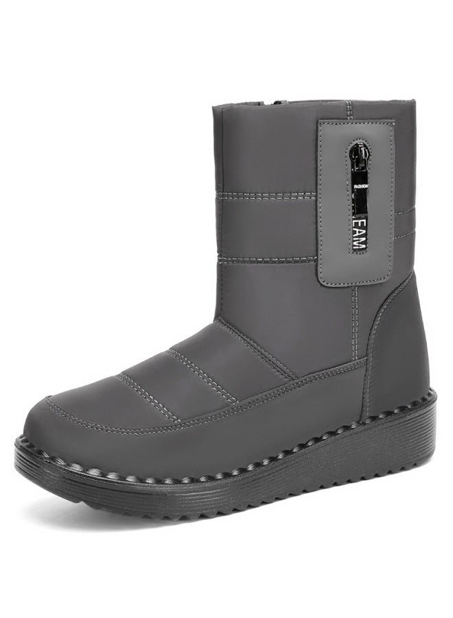 Cotton Shoes Winter Polyurethane Fleece-lined Thickened Boots Outdoor Warm Sports Snow Boots Long Tube Cotton Boots