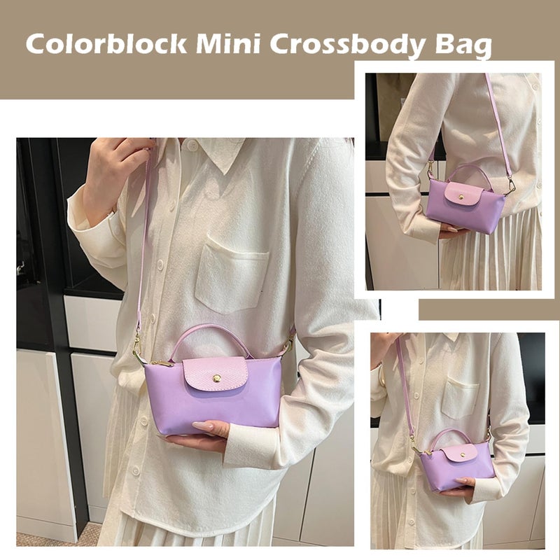 SANIKAWA Fashion Mini Crossbody Bag, Handbags Purses with Adjustable Strap for Women, Ladies Shoulder Totes Bag (Purple) - Image 3