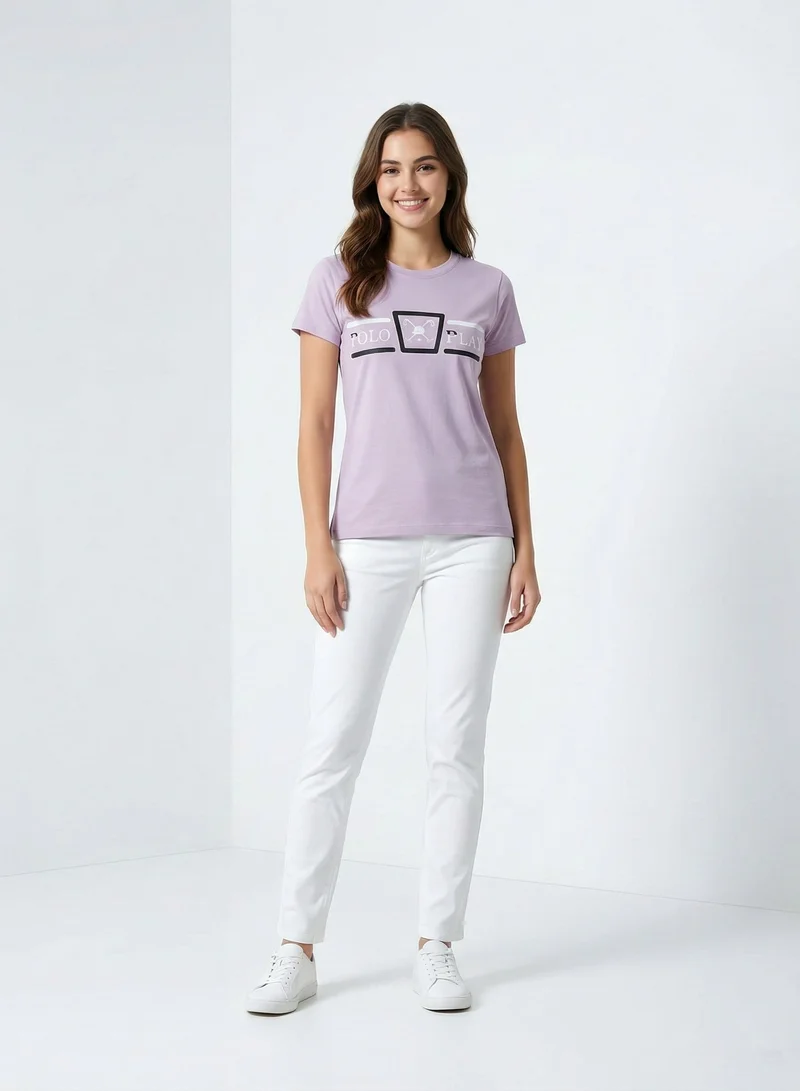 Polo Play Girls Graphic T-shirt -LILAC