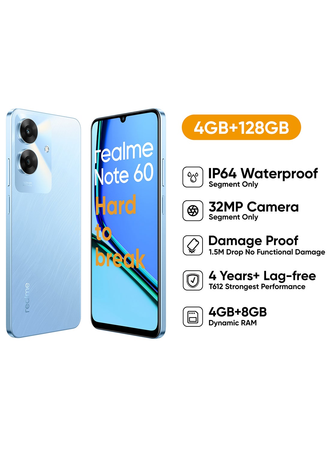 realme Note 60 Dual SIM Voyage Blue 4GB RAM 128GB 4G - Middle East