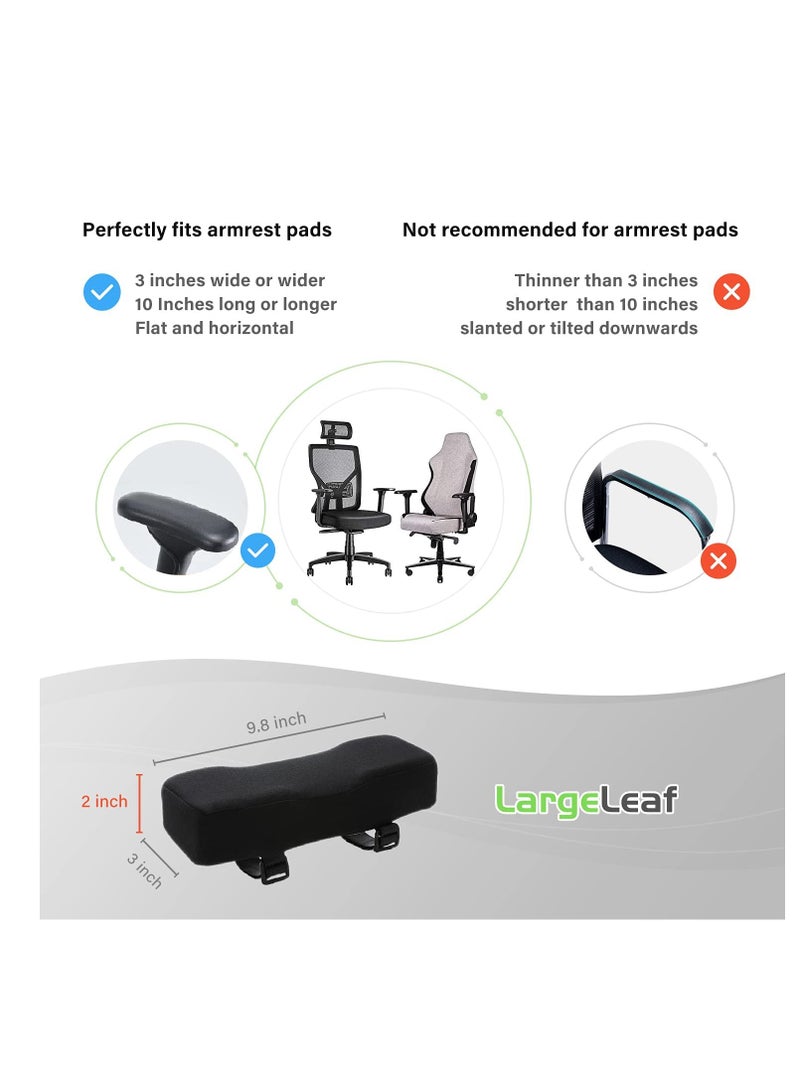 SYOSI Chair Armrest Cushion, 2 Pcs Armrest Pads Extra Thick Ergonomic Elbow Pillow Support Cushion Pressure Relief Memory Foam With Velcro Straps for Office Chair Gaming Chair Armrest(Black)  - Image 5