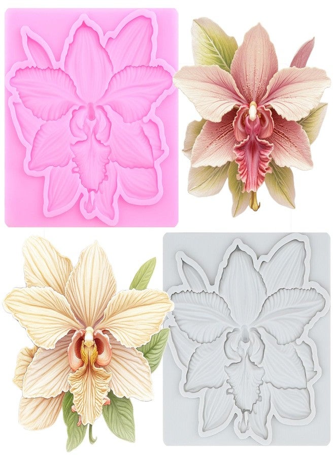 RFGHAC Orchid Fondant Mold Orchid Flower Silicone Molds for Cake Decoration Cupcake Topper Candy Chocolate Sugar Gum Paste Polymer Clay - Image 1