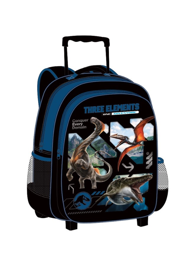 جوراسيك وورلد طقم مدرسة جيراسيك وورلد 5 في 1 – شنطة ترولي 16 بوصة، صندوق طعام، زجاجة ماء، مقلمة، وشنطة طعام – تصميم ديناصورات للأطفال - Image 4