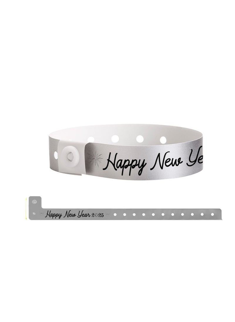 New Year Plastic Wristbands For Events–Wristbands For Parties,Concerts And Celebrations–Secure Snap Closure Design For Entry Management And Crowd Control