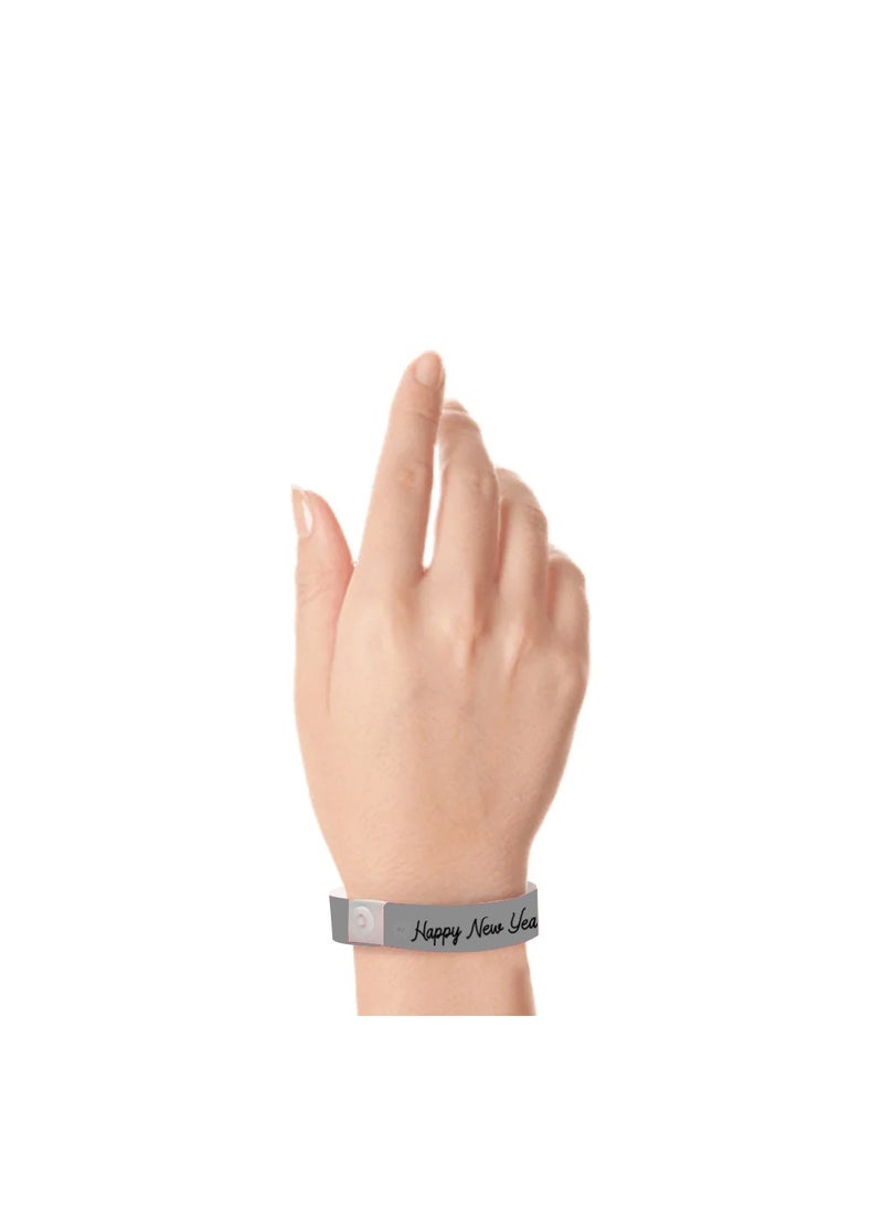 New Year Plastic Wristbands For Events–Wristbands For Parties,Concerts And Celebrations–Secure Snap Closure Design For Entry Management And Crowd Control