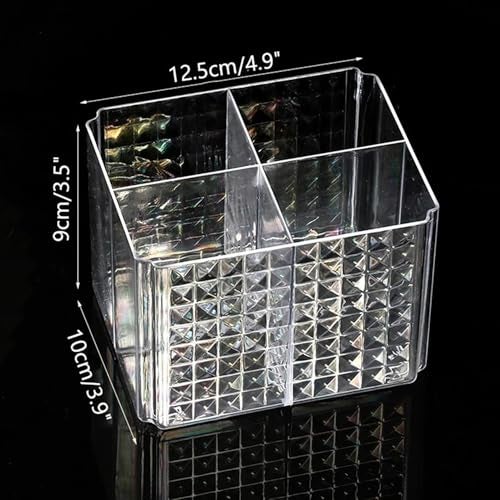 MosQuick® Clear Plastic remote stand for home mobile stand desk accessories phone holder stationery organiser pen stand Make up brush holder TV Remote Holder with 4 Compartments Desktop Storage Box - Image 2