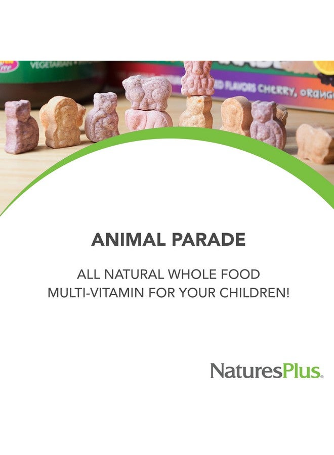 Natures Plus NaturesPlus Animal Parade Tummy Zyme Children’s Chewable, Tropical Fruit Flavor - 90 Animal-Shaped Tablets - Contains Live Probiotics - Vegetarian, Gluten Free, Sugar Free - 90 Servings - Image 2