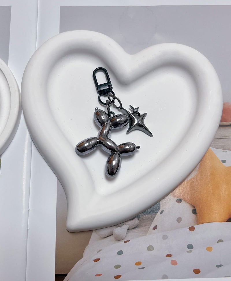 LAEKOU Cute Star Balloon Dog Keychain, Y2K Bag Charms Keychains Accessories for Women, Aesthetic Key Chain for Purse Backpack - Image 3