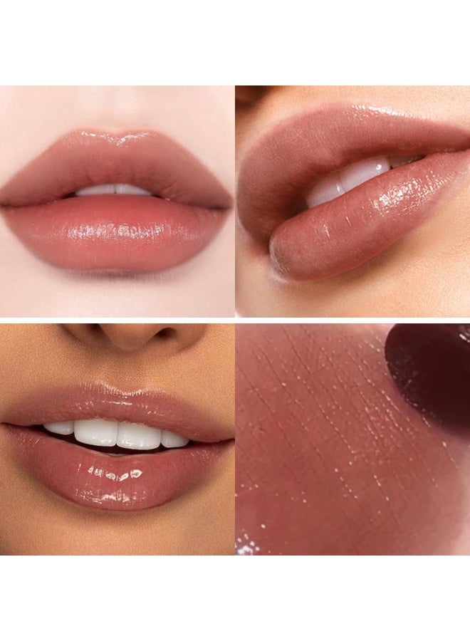 ليكرين Dark Honey Gloss Lip Balm & Lipstick, ماكياج الشفاه المرطب اللامع لجميع نغمة الجلد, المغذية الناعمة الناعمة الشفاه, Natrual Plump Up, طويلة الأمد, غير اللاصقة - Image 2