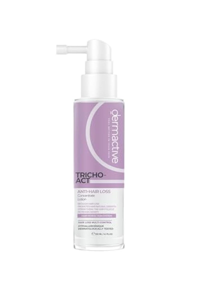 DERMACTIVE Tricho-Act Anti-Hair Loss Concentrate Lotion – 120ml Advanced Follicle Therapy, Strengthens Roots, Stimulates Growth, Reduces Hair Fall, Fragrance-Free, Leave-In No-Rinse Formula - Image 1