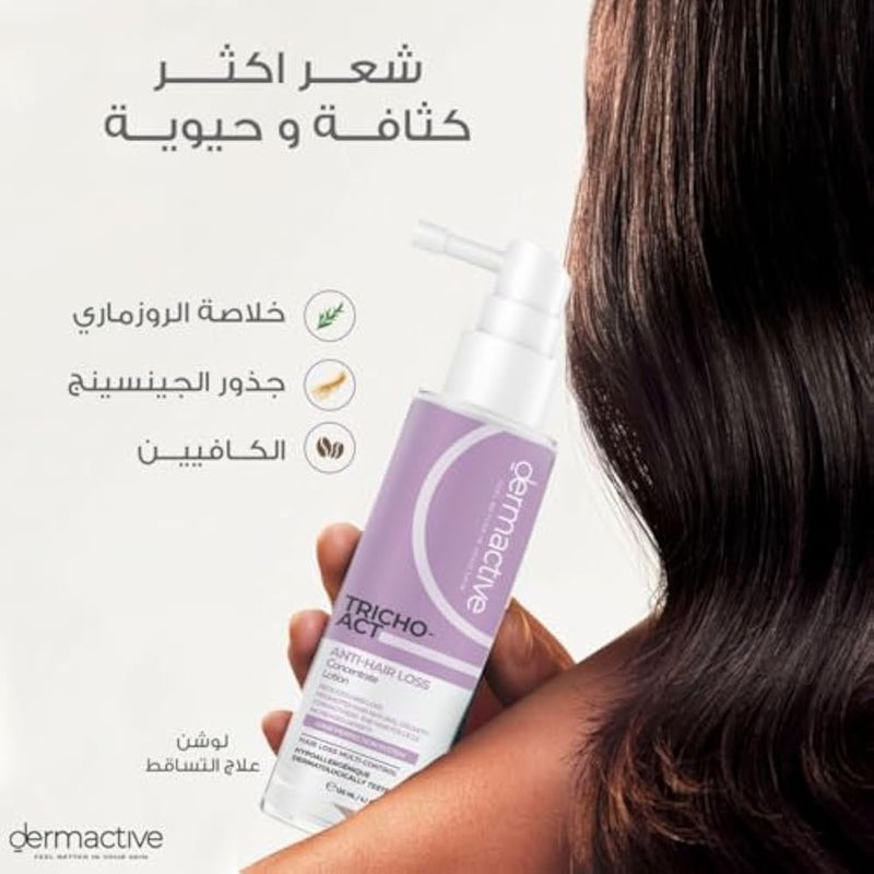 DERMACTIVE Tricho-Act Anti-Hair Loss Concentrate Lotion – 120ml Advanced Follicle Therapy, Strengthens Roots, Stimulates Growth, Reduces Hair Fall, Fragrance-Free, Leave-In No-Rinse Formula - Image 4