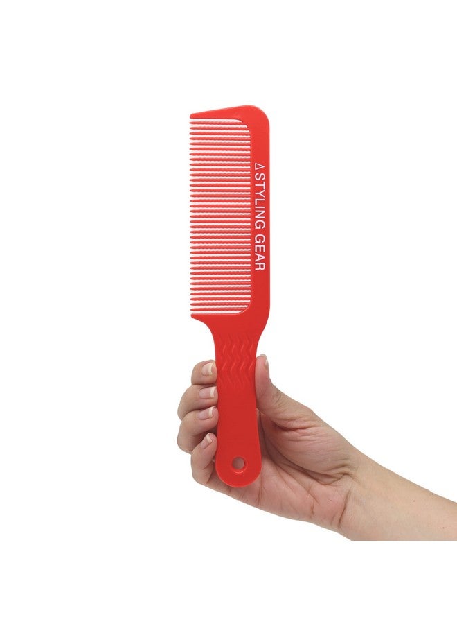 Styling Gear Tyling Gear 404 Clipper 9 In. Wavy Tooth Flat Top Clipper Blending Comb Cutting Barber Hairstylist Combs Flexible 1 Pc. (Red) - Image 1