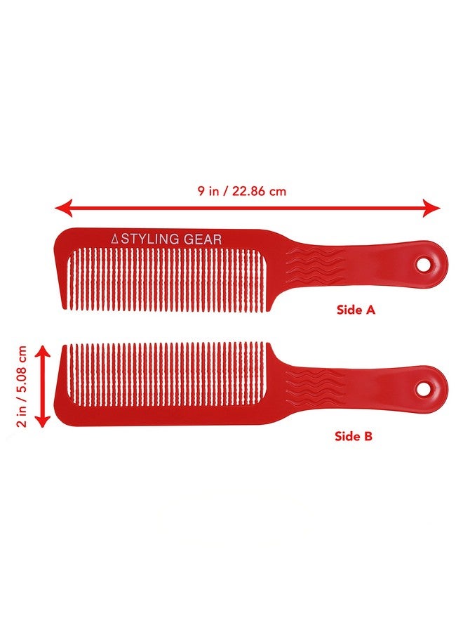 Styling Gear Tyling Gear 404 Clipper 9 In. Wavy Tooth Flat Top Clipper Blending Comb Cutting Barber Hairstylist Combs Flexible 1 Pc. (Red) - Image 3