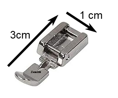 Zenith Narrow Zipper Foot Stitch for All Automatic Sewing Machines Compatible with Singer, Usha, Brother, Rajesh Foot Feet Snap on Home use - Image 2