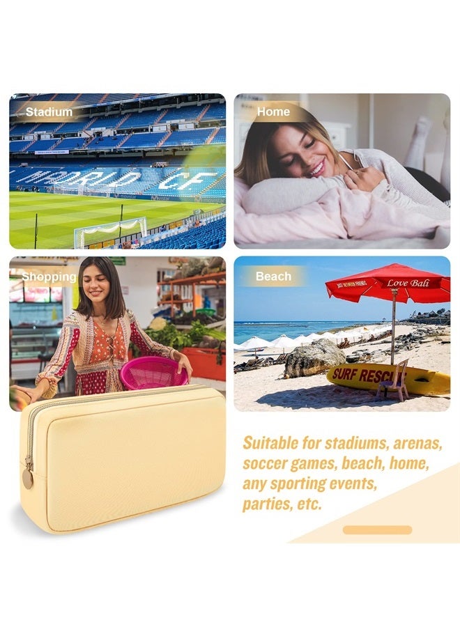 Iqimott Nylon Small Makeup Bag Cosmetic Zipper Pouch for Purse, Preppy Makeup Bag Compact Make up Pouch Toiletry Bag, Waterproof Zipper Purse Travel Coin Pouch Storage Bag for Women Girls Teens(Cyan) - Image 4