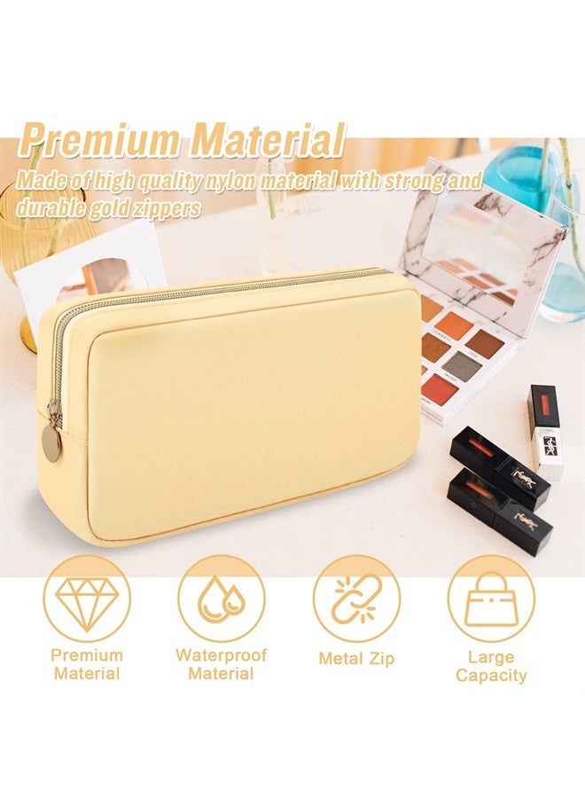 Iqimott Nylon Small Makeup Bag Cosmetic Zipper Pouch for Purse, Preppy Makeup Bag Compact Make up Pouch Toiletry Bag, Waterproof Zipper Purse Travel Coin Pouch Storage Bag for Women Girls Teens(Cyan) - Image 2