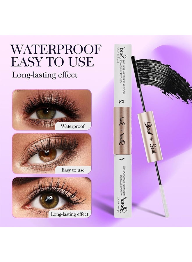 JS 2 In 1 Lash and Seal Glue, Cluster Lash Glue for Eyelash Extensions Long Lasting Strong Hold Individual Eyelash Glue for Self Application, Waterproof Fiber Long Curl, Lengthen, Durable Natural - Image 4