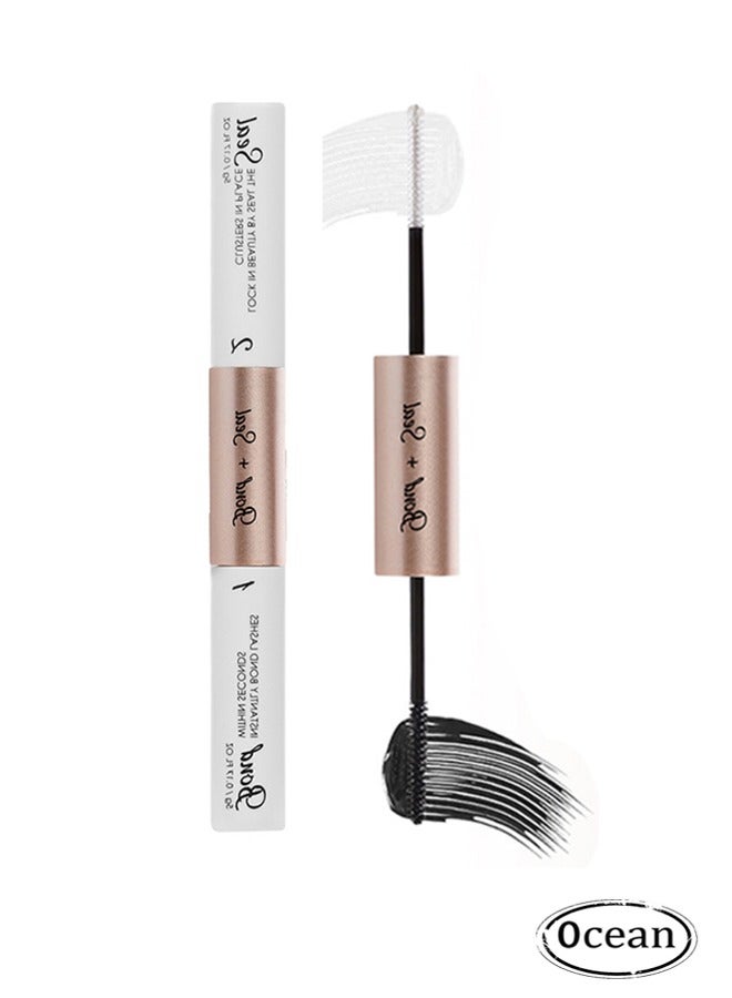 JS 2 In 1 Lash and Seal Glue, Cluster Lash Glue for Eyelash Extensions Long Lasting Strong Hold Individual Eyelash Glue for Self Application, Waterproof Fiber Long Curl, Lengthen, Durable Natural - Image 1