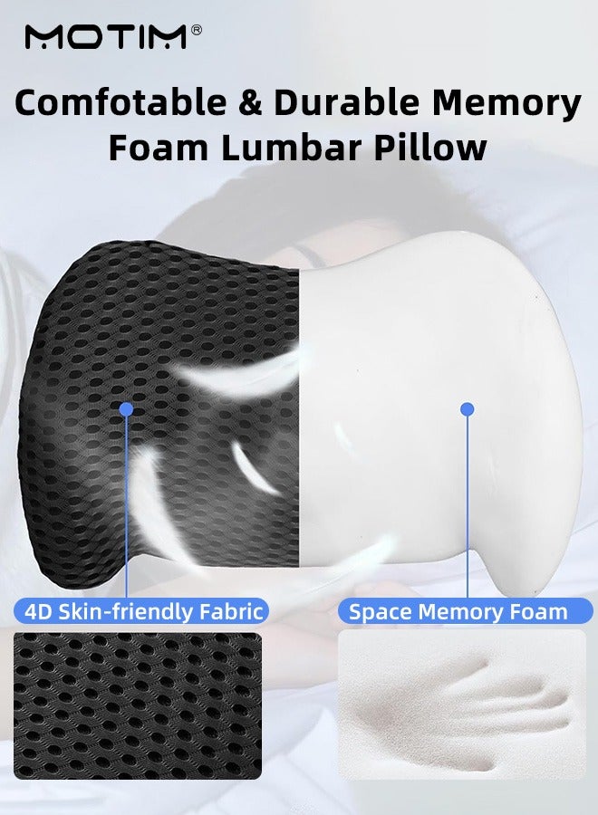 موتيم وسادة دعم أسفل الظهر للسيارة، غطاء شبكي قابل للتنفس، وسادة ظهر مريحة من الإسفنج المرن، مسند ظهر لتخفيف آلام أسفل الظهر/تقويم العظام، تحسين الوضع في المكتب والسيارة والكرسي المتحرك - Image 3