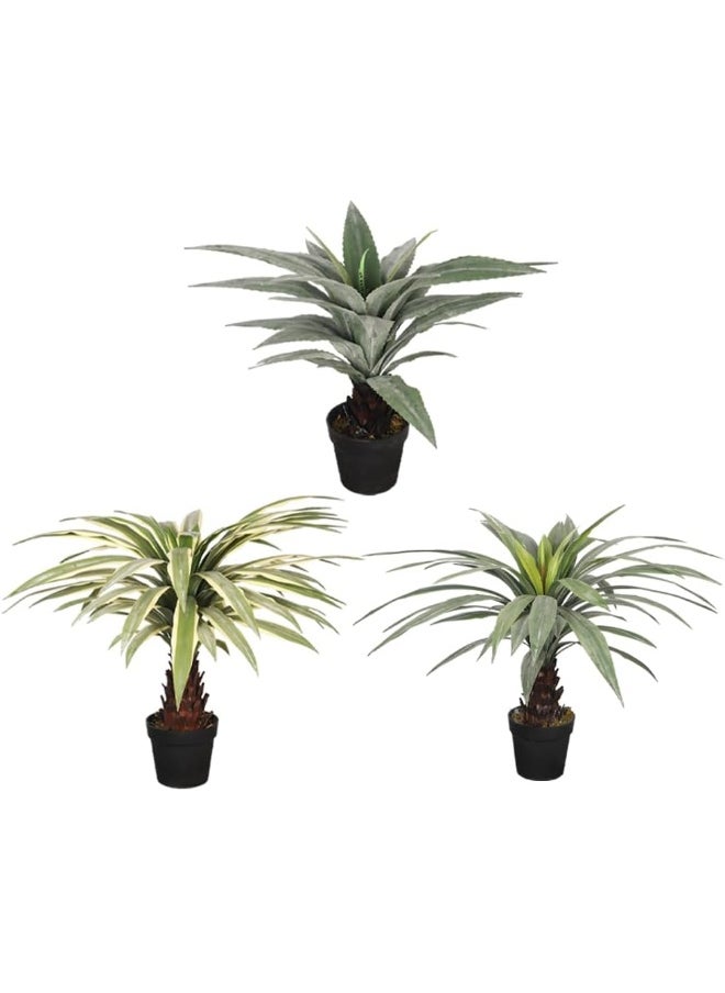 Set of 3 Artificial Yucca Plant, Vibrant And Lifelike Texture Artificial Plant with Pots, Maintenance-Free And Fade Resistant Indoor Plants, UV-Resistant Green Leaves Fake Plants For Garden Decor - pzsku/Z18787B855083423DA916Z/45/_/1727280004/0f53c03d-7d13-4232-a71c-c32171b01c6b