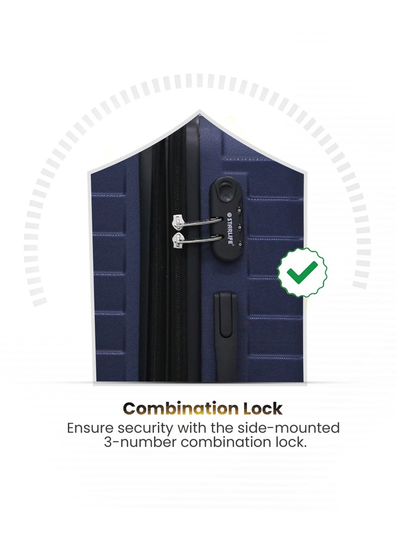 ستار لايف مجموعة حقائب سفر بعجلات من الجانب الصلب ABS مكونة من 3 قطع بعجلات دوارة مع قفل أرقام - Image 5