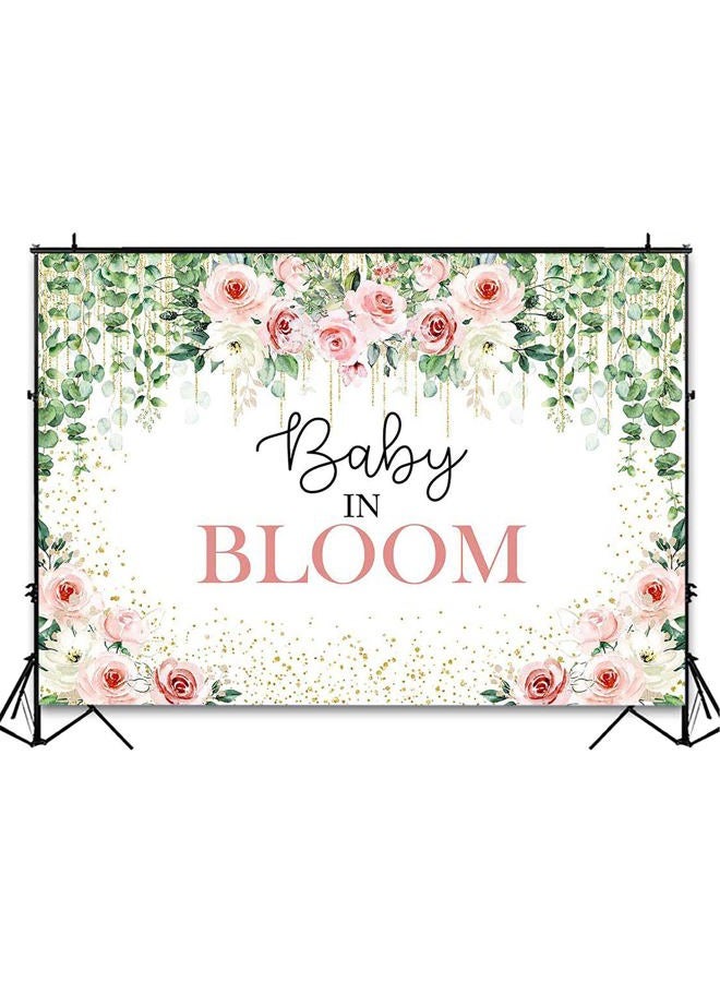 Avezano Baby in Bloom Backdrop Sage Green Leaves with Pink Flowers Baby Shower Party Decorations Baby Girl's Greenery Floral Nature Theme Photography Background Cake Table Banner (6x5ft(72x60in)) - Image 4