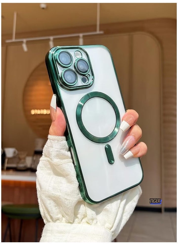 TIGER - iPhone 16 Pro Max Magnetic Case – Compatible with MagSafe, Built-in Camera Protector, Soft TPU Anti-Scratch, Shockproof Slim Clear Case for iPhone 16 Pro Max (6.1 Inch) – Durable, Lightweight Protection - Image 1
