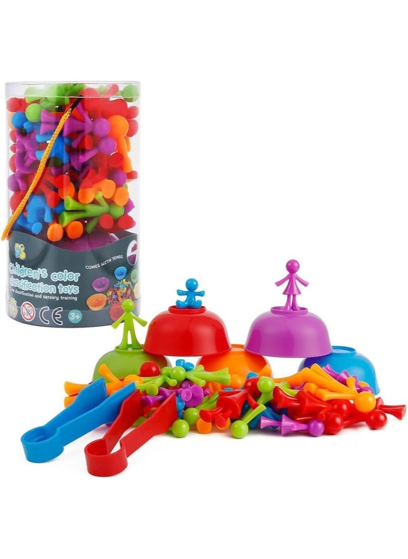Home Smart Home Smart Color Classification Educational Counting Toy with Bowls and Tongs for Kids Colorful Creature Counting for Learning  - Image 1