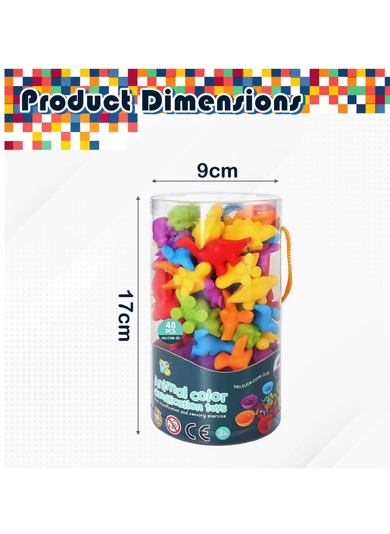 Home Smart Home Smart Color Classification Educational Counting Toy with Bowls and Tongs for Kids Colorful Creature Counting for Learning  - Image 2
