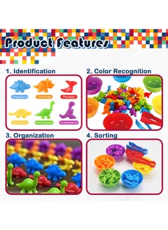 Home Smart Home Smart Color Classification Educational Counting Toy with Bowls and Tongs for Kids Colorful Creature Counting for Learning  - Image 3