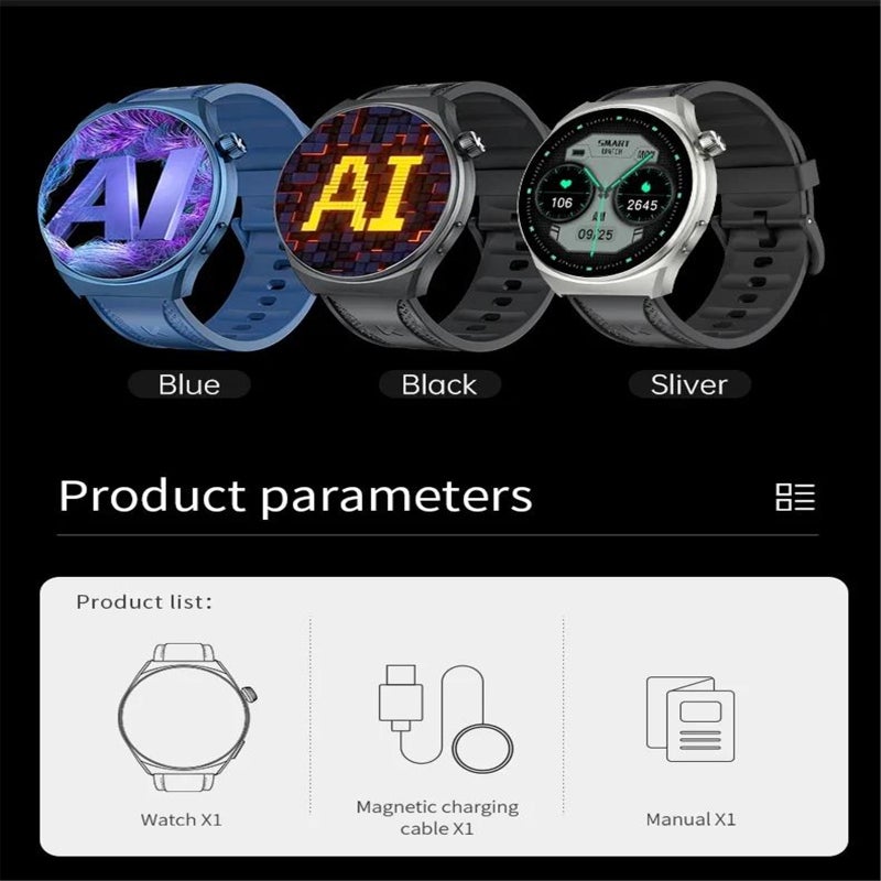 Smartwatch 1.43-Inch AMOLED Full Circle Screen Ultra-Clear 466x466 Resolution - ChatGPT AI Voice Assistant Smart Communication Instant Answers Fitness Tracker for Health Monitoring Sports Enthusiasts - Image 2