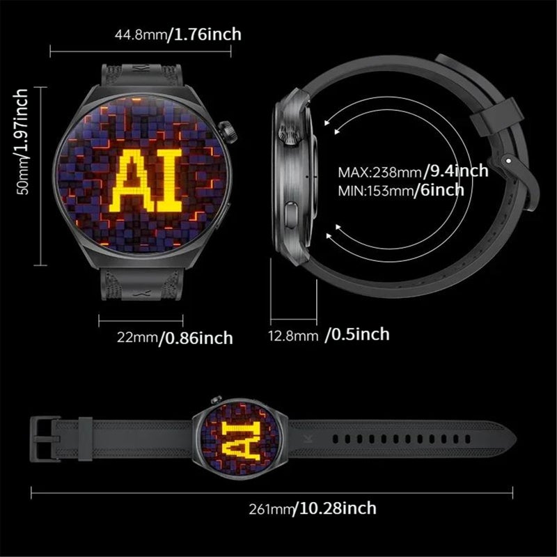 Smartwatch 1.43-Inch AMOLED Full Circle Screen Ultra-Clear 466x466 Resolution - ChatGPT AI Voice Assistant Smart Communication Instant Answers Fitness Tracker for Health Monitoring Sports Enthusiasts - Image 5