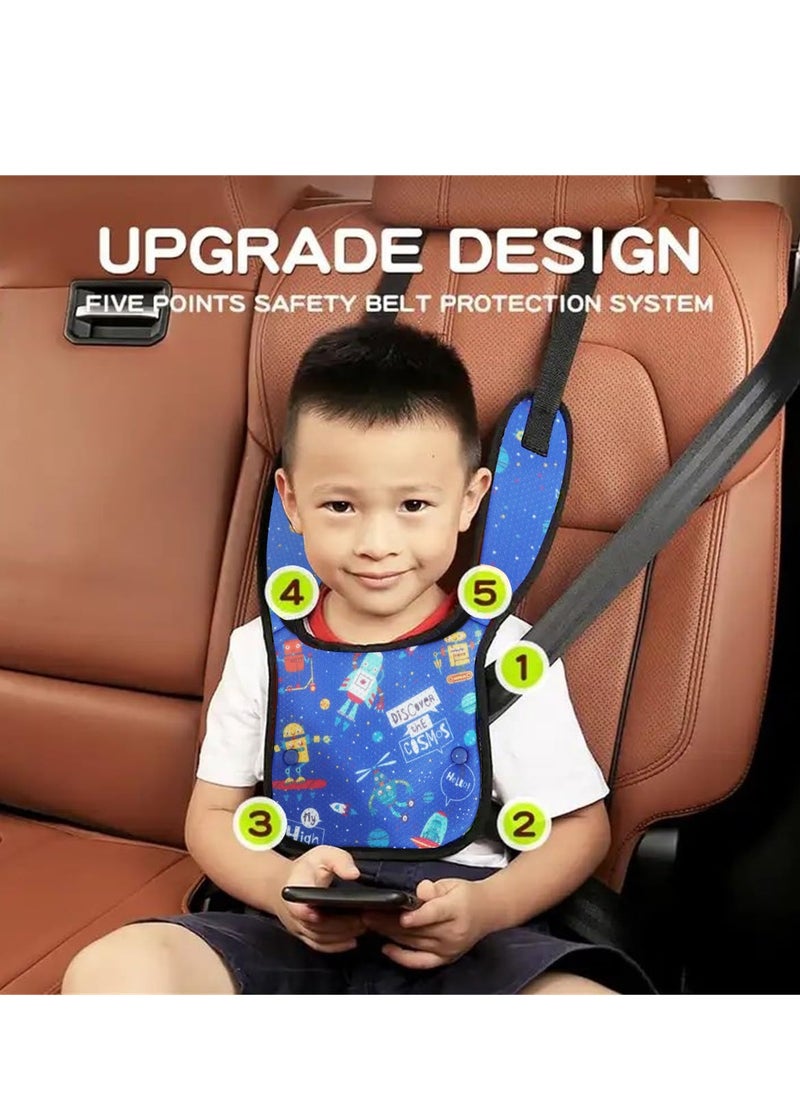 GUDOO Child Seat Belt Adjuster for Kids Safety Strap Cover and Positioner Pad Soft Safety Travel Harness Cove Protect Children  - Image 2