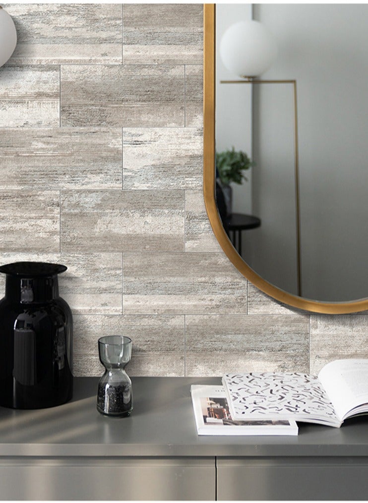CityRiya-Long Decorative 3D Wall Panels Wall Panels 16PCS 20.32*10.16cm 3D Wall Sticker Self-Adhesive Wall Panels Waterproof PE Foam Wallpaper Brick Wallpaper for Kichen Wall Decor  - Image 2