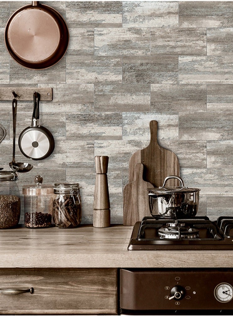 CityRiya-Long Decorative 3D Wall Panels Wall Panels 16PCS 20.32*10.16cm 3D Wall Sticker Self-Adhesive Wall Panels Waterproof PE Foam Wallpaper Brick Wallpaper for Kichen Wall Decor  - Image 3
