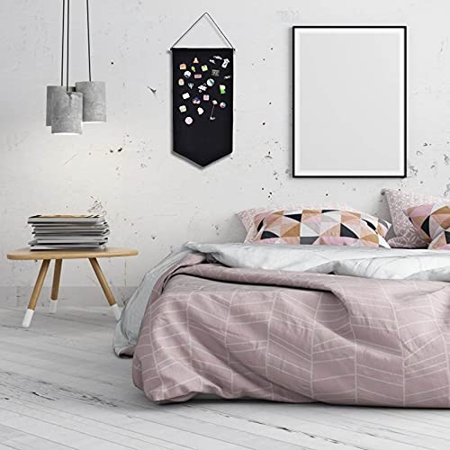 Winmany Wall Hanging Brooch Jewelry Storage Case Canvas Display Stand Enamel Pin Display Banner Holder Earrings Necklace Glitter Pin Collection Organizer (Black) - Image 5