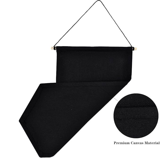 Winmany Wall Hanging Brooch Jewelry Storage Case Canvas Display Stand Enamel Pin Display Banner Holder Earrings Necklace Glitter Pin Collection Organizer (Black) - Image 4