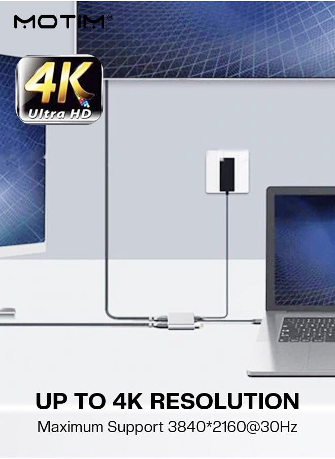 USB C to Dual HDMI Adapter 5Gbps, 4 in 1 USB Type C Hub with 2 HDMI (4K@30Hz) / USB3.0/ PD Charging, Dual HD Video Converter HDMI Splitter Docking Station for MacBook Pro Air iPad Chromebook XPS Acer HP Dell Surface Samsung
