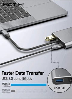 موتيم محول USB من النوع C إلى HDMI مزدوج، 4 في 1 موزع USB من النوع C مع 2 HDMI (4K@30 هرتز) / USB3.0/شحن PD، محطة إرساء USB-C بشاشة مزدوجة عالية الوضوح لنظامي التشغيل Windows وMacOS  - Image 3