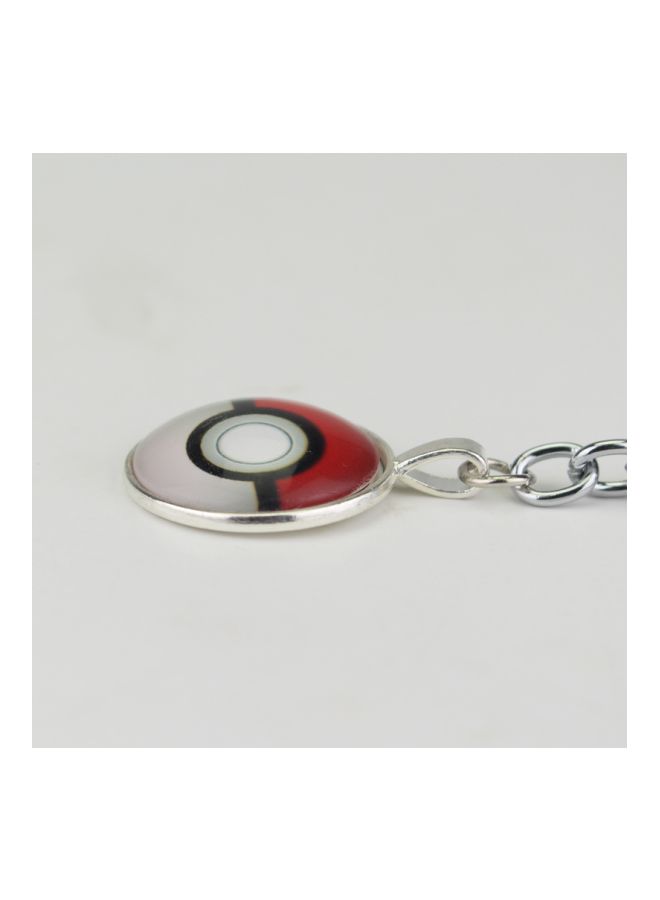 نيبمينينت سلسلة مفاتيح بتصميم كرة بوكيمون فضي/ أبيض/ أحمر - Image 2