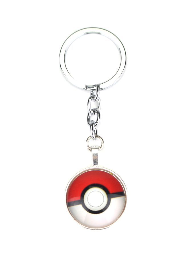 نيبمينينت سلسلة مفاتيح بتصميم كرة بوكيمون فضي/ أبيض/ أحمر - Image 1