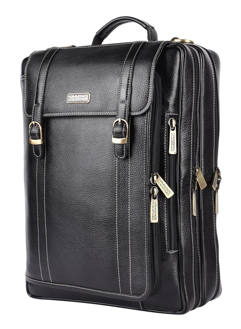  هاموندز فلاي كاتشر حقيبة مكتب جلدية للرجال  في  مقاس . بوصة قابلة للتعديل متعددة الجيوب سوداء - Image 3