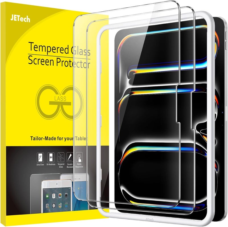 Jetech Screen Protector for iPad Pro 11-Inch M5/M4 (2025/2024) with Easy Installation Frame, Tempered Glass Film, HD Clear, 2-Pack - Image 1