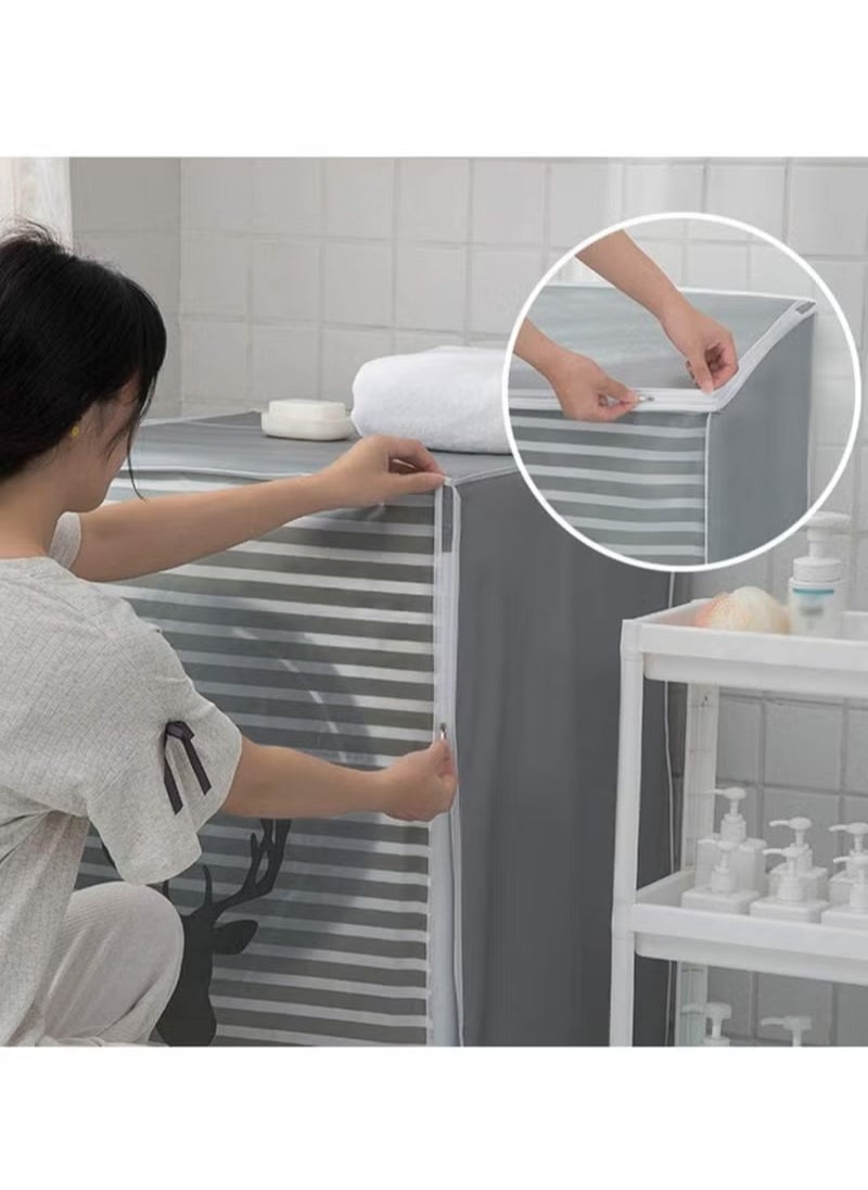 Generic Washing Machine Cover, Clothes Washer Dust Dryer Cover Lid Tumble Dustproof Cover Case with Zipper for Front Load Washer Protection Waterproof Sun Cartoon Pattern for Drum Washing Machine  - Image 4