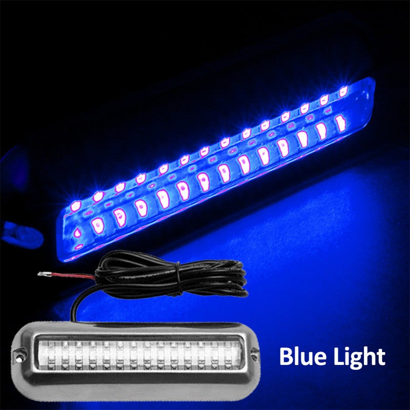 مصابيح تحت المائية LED: مصنوعة من الفولاذ المقاوم للتآكل 316 ومقاومة للماء بنظام IP68 - مصابيح عرضية زرقاوية بزاوية رؤية عريضة بزاوية 90 درجة للقوارب واليخوت والمسابح - Image 1