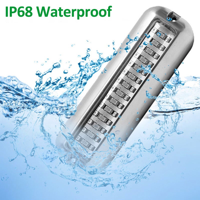مصابيح تحت المائية LED: مصنوعة من الفولاذ المقاوم للتآكل 316 ومقاومة للماء بنظام IP68 - مصابيح عرضية زرقاوية بزاوية رؤية عريضة بزاوية 90 درجة للقوارب واليخوت والمسابح - Image 4