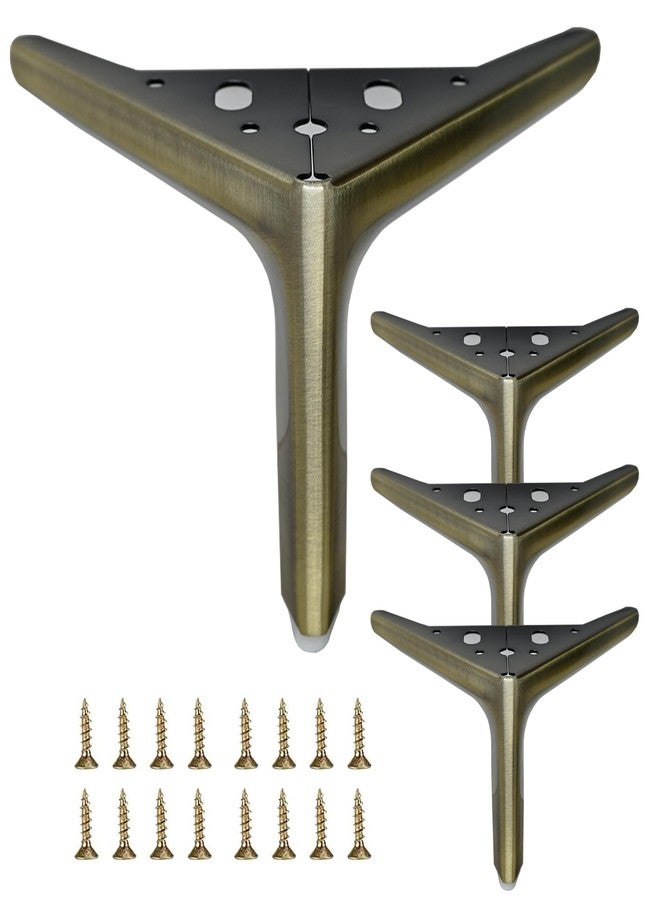 Smaxcn 4.7 inch/12cm Bronze Color Metal Furniture Legs Set of 4, 4pcs DIY Replacement for Short Cabinet Legs, Sofa Legs, Small Dresser Legs - Image 1