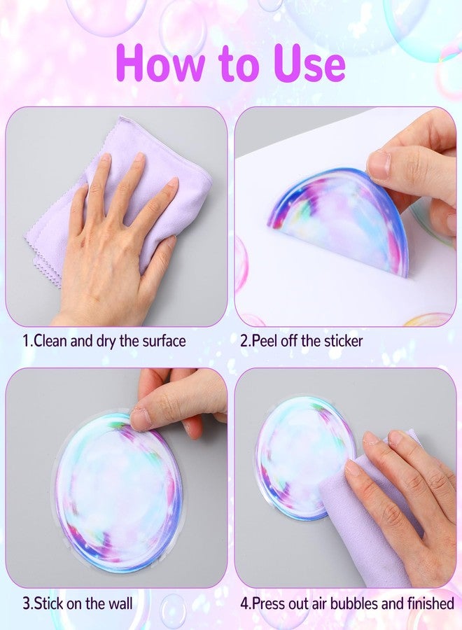 ValueBargain 48Pcs Bubble Stickers, 3 Sheets PVC Peel and Stick Bubbles, Peel and Stick Wall Art for Kids Room Bathroom Ocean Mermaid Party Nautical Accents - Image 4