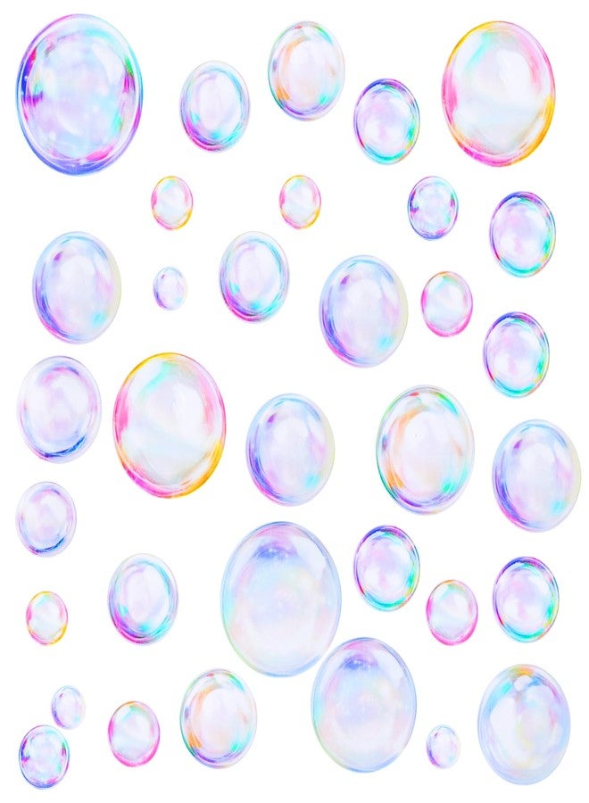 ValueBargain 48Pcs Bubble Stickers, 3 Sheets PVC Peel and Stick Bubbles, Peel and Stick Wall Art for Kids Room Bathroom Ocean Mermaid Party Nautical Accents - Image 1
