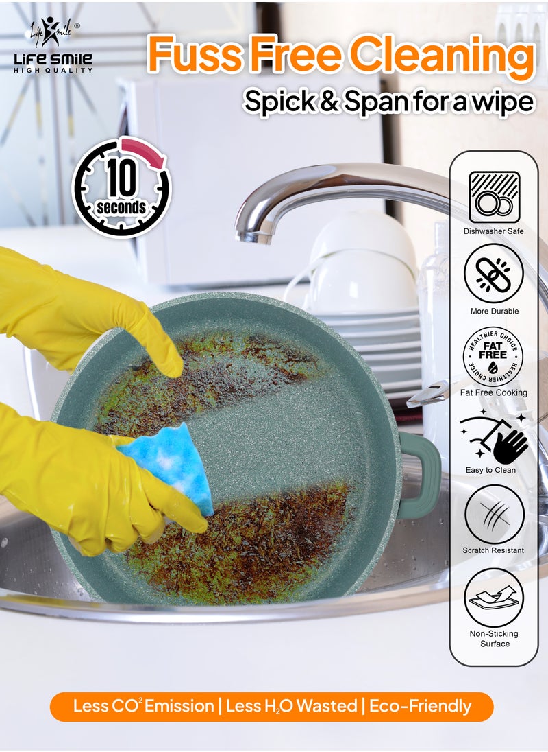 Life Smile - Cookware Set 29 pieces -Pots and Pans set Granite Non Stick Coating 100% PFOA FREE, Induction Base Cooking Set include Casseroles & Shallow Pot & Fry Pans & Silicone Utensils - Image 1